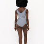 Seaside Navy Wave Wrap Front One Piece