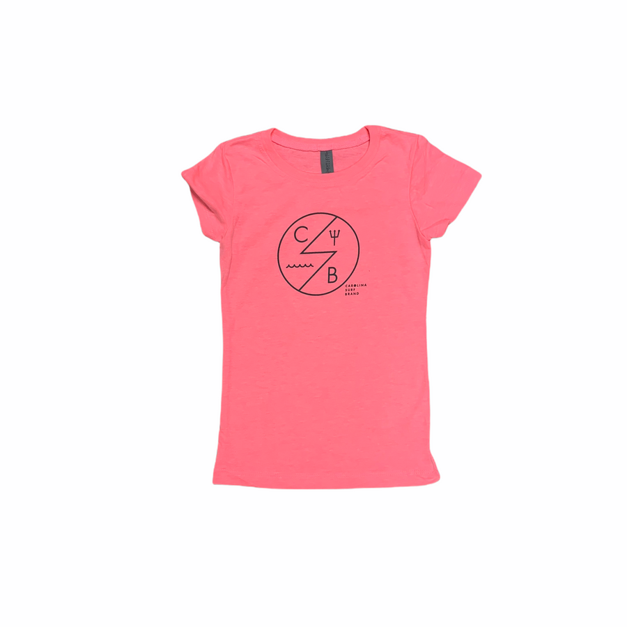 Girls Youth Hot Pink Lightning Bolt T